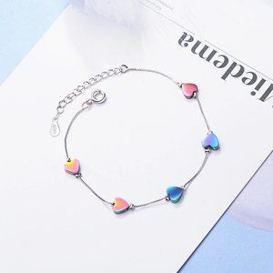 NEW 925 Sterling Silver Love Heart Bracelet